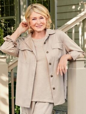 Martha Stewart Women's Medium Taupe Utility Shirt NWT